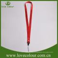 Customized no minimum order polyester red color lanyard with plastic fitting